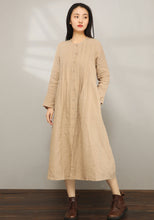 Load image into Gallery viewer, Loose Crew Linen Shirt Dress C197202
