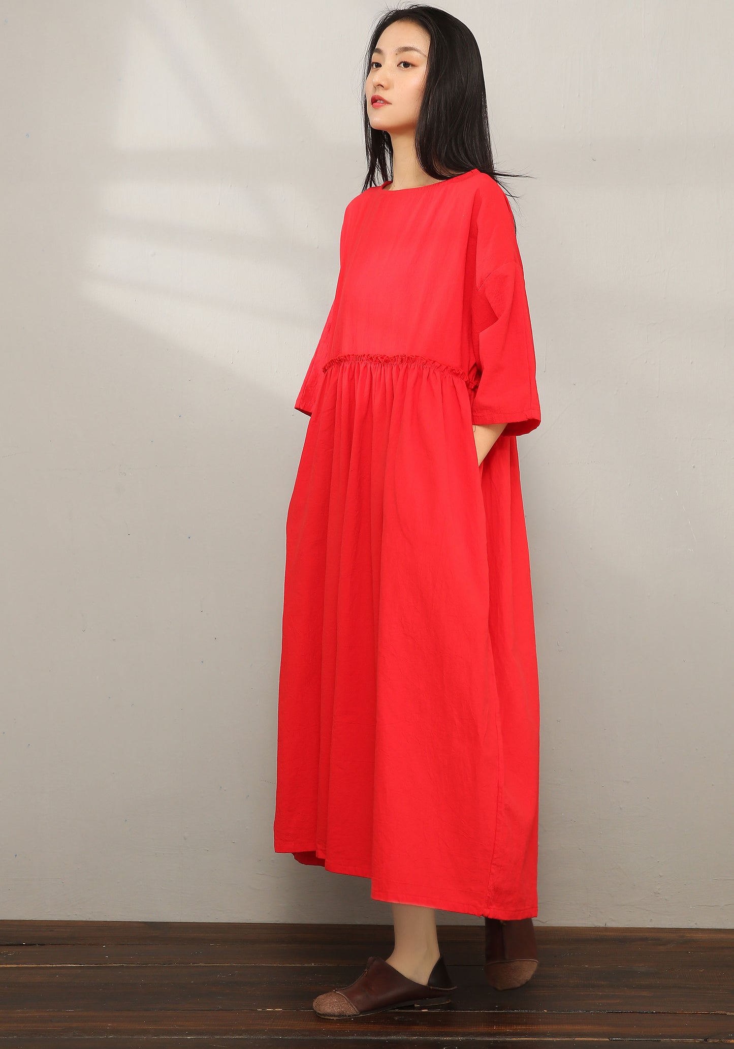 Casual Maxi Cotton Linen Dress C1976