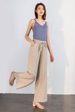Load image into Gallery viewer, Elastc waist high wasit linen pants C1751

