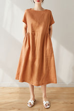 Load image into Gallery viewer, Summer Midi Linen Dress C3173
