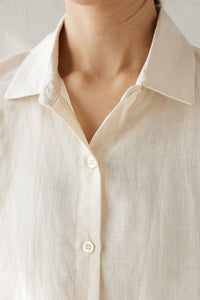 Women Spring Apricot Linen Shirt C3175