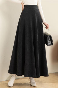 A-Line Maxi Wool Skirt C3074