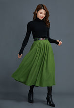 Load image into Gallery viewer, Wool pleated wool maxi skirt C1659
