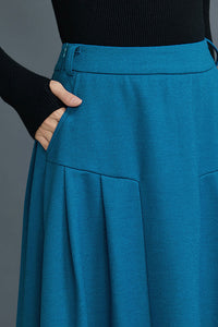 pleated Winter Wool Skirt with Pockets c1662 XS#yy05469