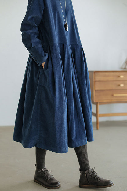 Brown Long Velvet Dress C2451
