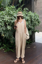 Load image into Gallery viewer, Loose Linen Jumpsuits in Beige C2399
