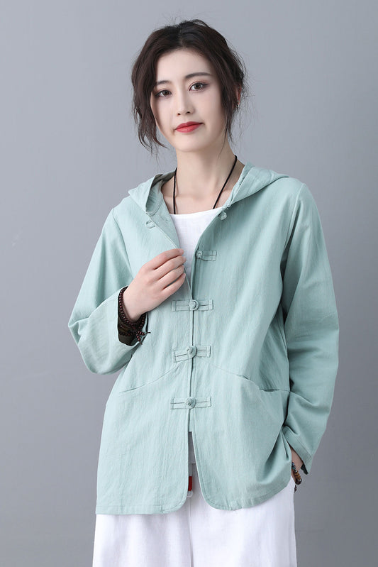 Casual Hooded Linen Shirt C185001