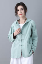 Load image into Gallery viewer, Casual Hooded Linen Shirt C185001
