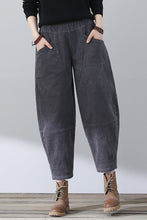 Load image into Gallery viewer, Women Gray Casual Corduroy Pants C3016#
