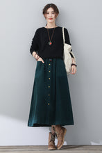 Load image into Gallery viewer, Women Casual A-Line Corduroy Skirt C3017
