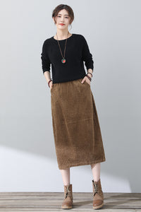 Autumn Winter Women Corduroy Skirt C3018