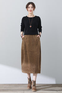 Autumn Winter Women Corduroy Skirt C3018