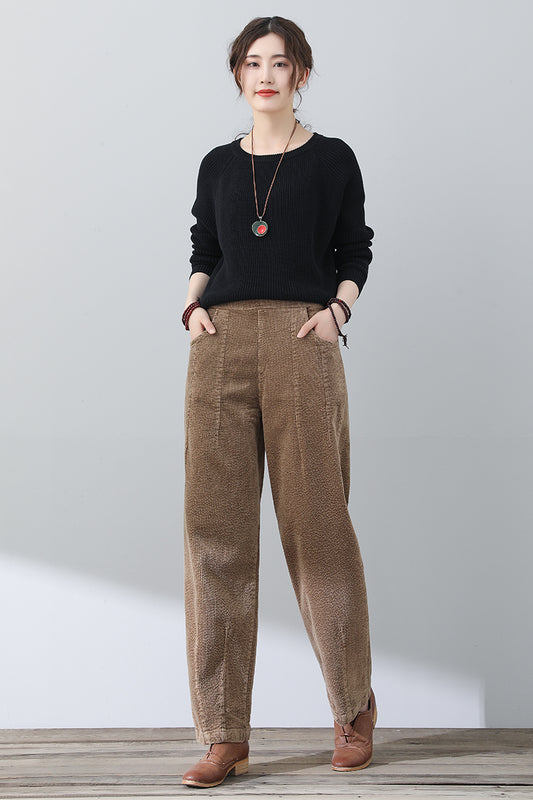 Casual Loose Women Corduroy Pants C3020