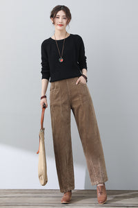 Casual Loose Women Corduroy Pants C4313