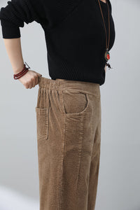 Women Casual Loose Corduroy Pants C3020