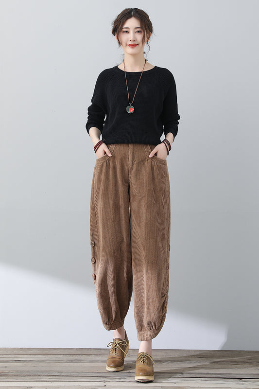 Women Autumn Loose Corduroy Pants C3021