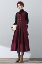 Load image into Gallery viewer, Women Sleeveless Midi Wool Dress C3024
