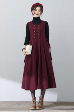 Load image into Gallery viewer, Women Sleeveless Midi Wool Dress C3024
