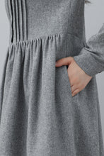 Load image into Gallery viewer, Women Winter Gray Wool Dress C3028
