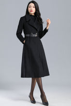 Load image into Gallery viewer, Long Black Coat Women, Warm Wool Coat C2463
