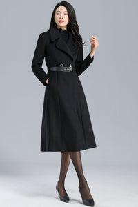 Long Black Coat Women, Warm Wool Coat C2463