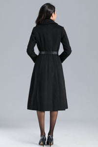 Long Black Coat Women, Warm Wool Coat C2463