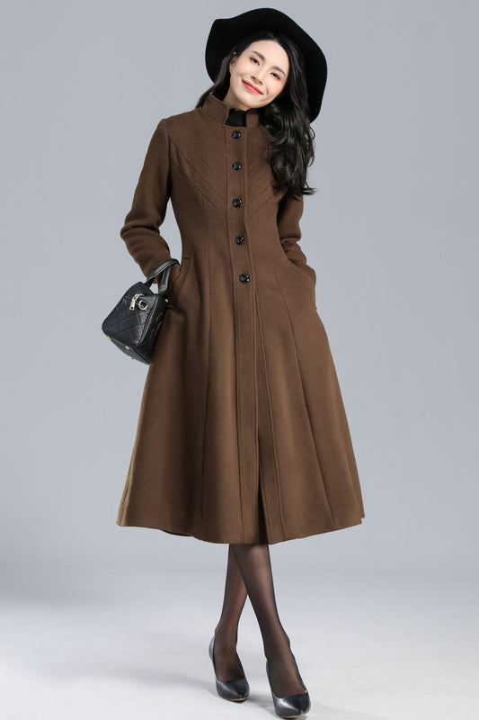 Vintage Inspired Single Breasted Coat Women C2465