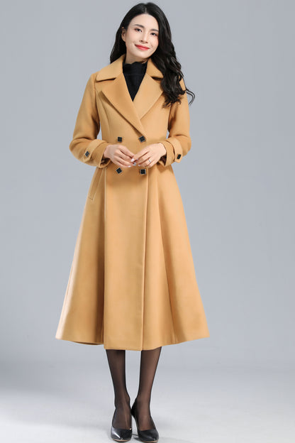 Long Wool Camel Coat Women C2467