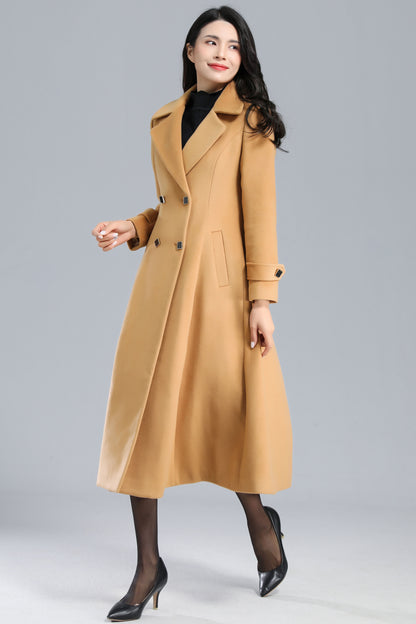 Long Wool Camel Coat Women C2467