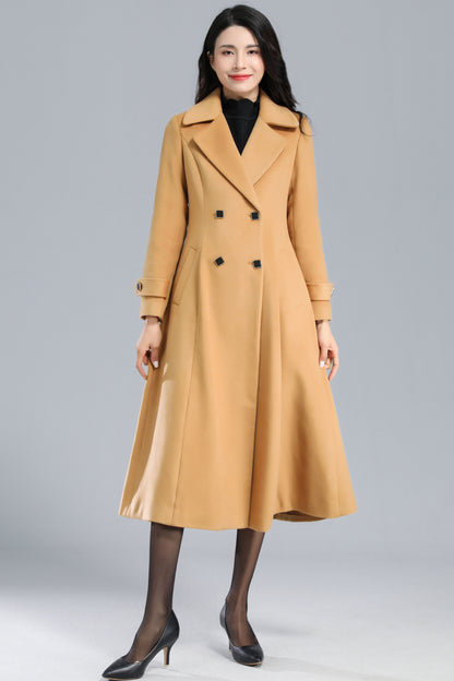 Long Wool Camel Coat Women C2467