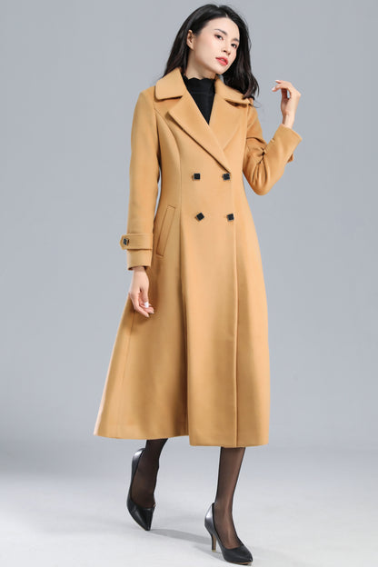 Long Wool Camel Coat Women C2467