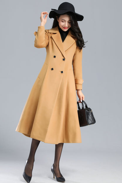 Long Wool Camel Coat Women C2467