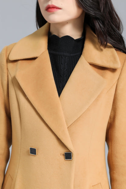 Long Wool Camel Coat Women C2467