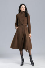 Load image into Gallery viewer, Women Winter Brown Wool Coat C2468#
