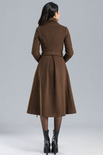 Load image into Gallery viewer, Asymmetrical Wool Coat Brown C2468
