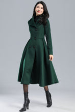 Load image into Gallery viewer, Vintage Inspired Long Princess Coat in Green C2469
