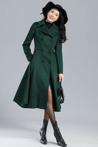 Vintage Inspired Long Wool Coat C2469#