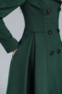 Vintage Inspired Long Wool Coat C2469#