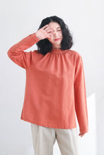 Load image into Gallery viewer, Casual Women&#39;s Loose Orange Fit Linen Blosues C2711#CK2200476
