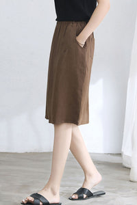 Summer Retro A Line Linen Skirt C2672#CK2101724