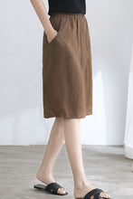 Load image into Gallery viewer, Summer Retro A Line Linen Skirt C2672#CK2101724
