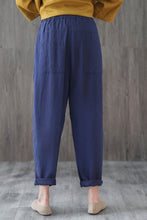 Load image into Gallery viewer, Women Cropped Elastic Waist linen Pants C1955 XS/L#yy00661
