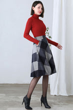 Load image into Gallery viewer, Retro Wool Plaid Skirt Women C2601
