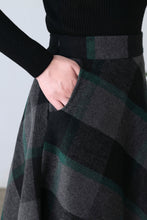 Load image into Gallery viewer, A Line Flared Midi Plaid Skirt Women C2603
