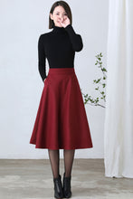 Load image into Gallery viewer, Women&#39;s warm Winter Wool Skirt Midi C2607

