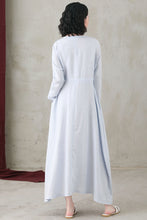 Load image into Gallery viewer, Spring Summer Long Sleeve Casual Maxi Linen Dress C2741#CK2200556
