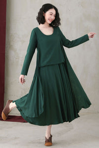 Casual Loose Women Spring Asymmetrical Linen Dress C2743#CK2200553