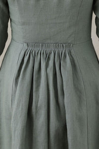 Summer Women Half Sleeve Long Linen Dress C2745#CK2200568