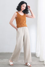 Load image into Gallery viewer, Women Casual Wide Leg Linen Pants C2688#CK2200437
