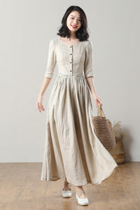 Women's Summer Swing Linen Dress C3207